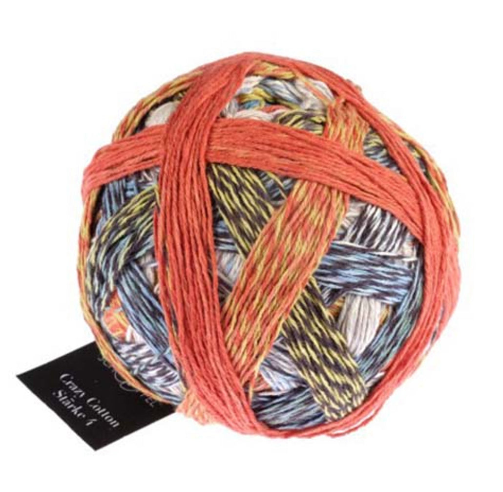 72 Stitch Vanilla Scarf Kit Schoppel Zauberball Crazy Cotton Starke 4- Color 2366