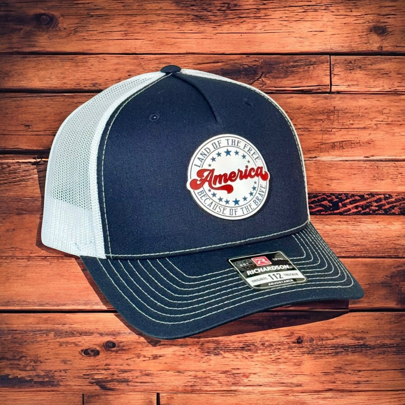 Patriotic Tri-Layer Acrylic Hat Patch-Richardson 112 Snapback Hat