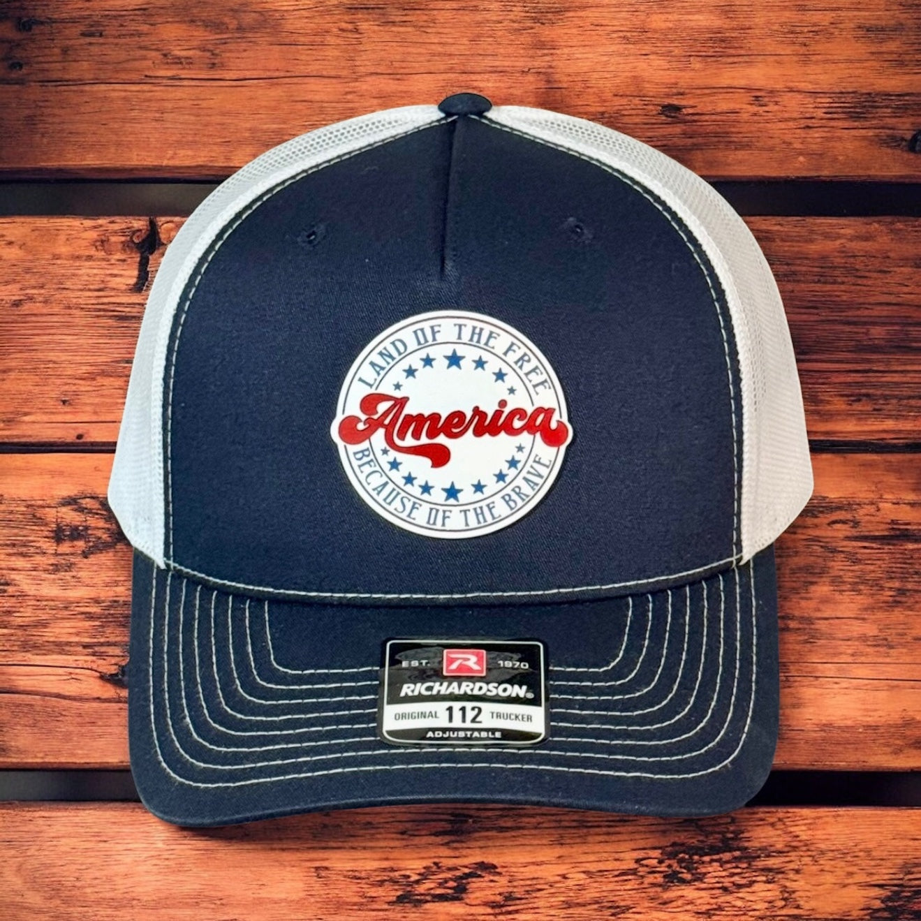 Patriotic Tri-Layer Acrylic Hat Patch-Richardson 112 Snapback Hat