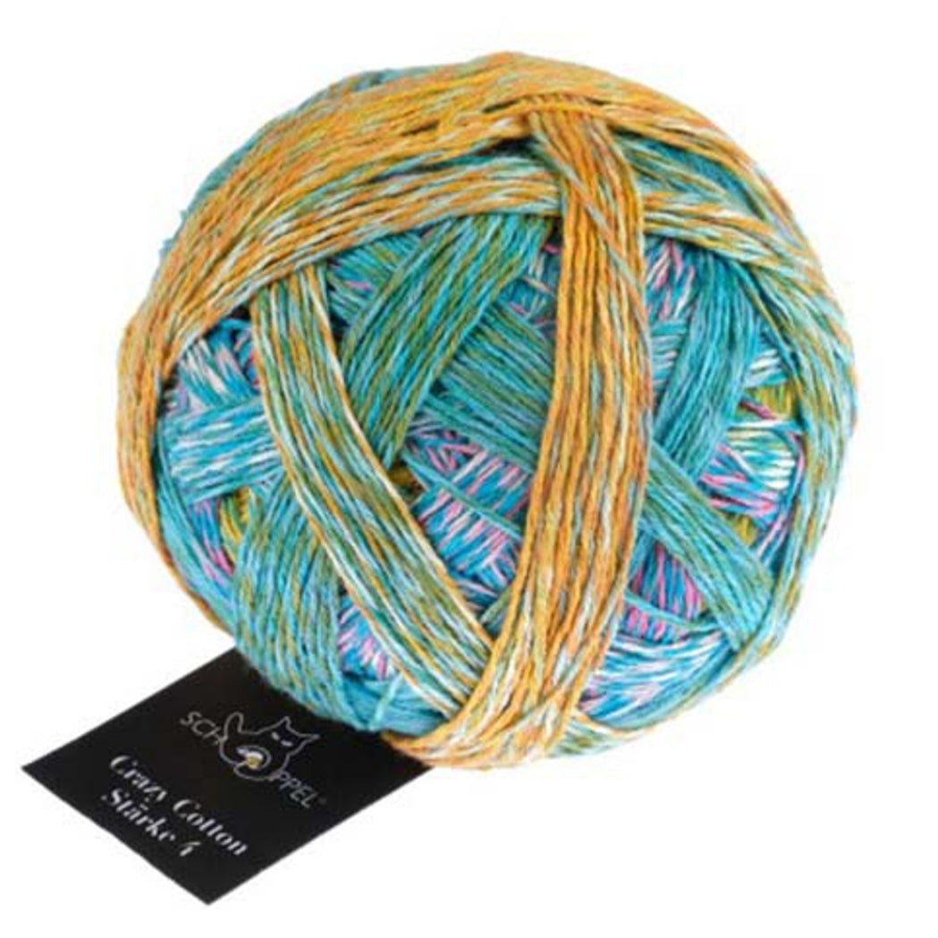 72 Stitch Vanilla Scarf Kit Schoppel Zauberball Crazy Cotton Starke 4- Color 2367