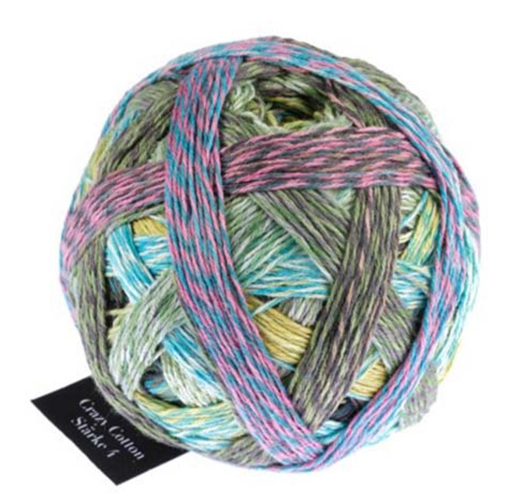 72 Stitch Vanilla Scarf Kit Schoppel Zauberball Crazy Cotton Starke 4- Color 2391