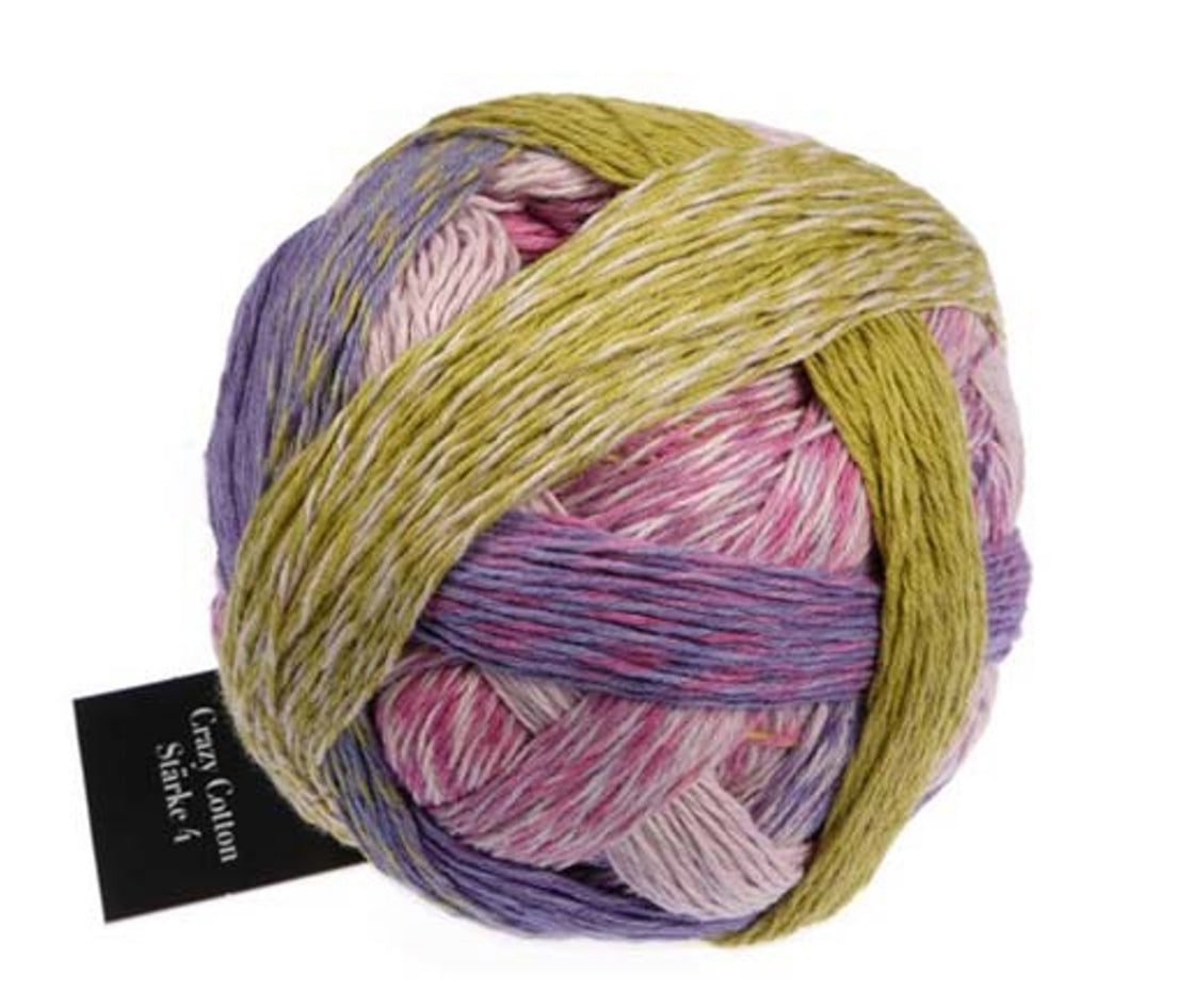 72 Stitch Vanilla Scarf Kit Schoppel Zauberball Crazy Cotton Starke 4- Color 2503