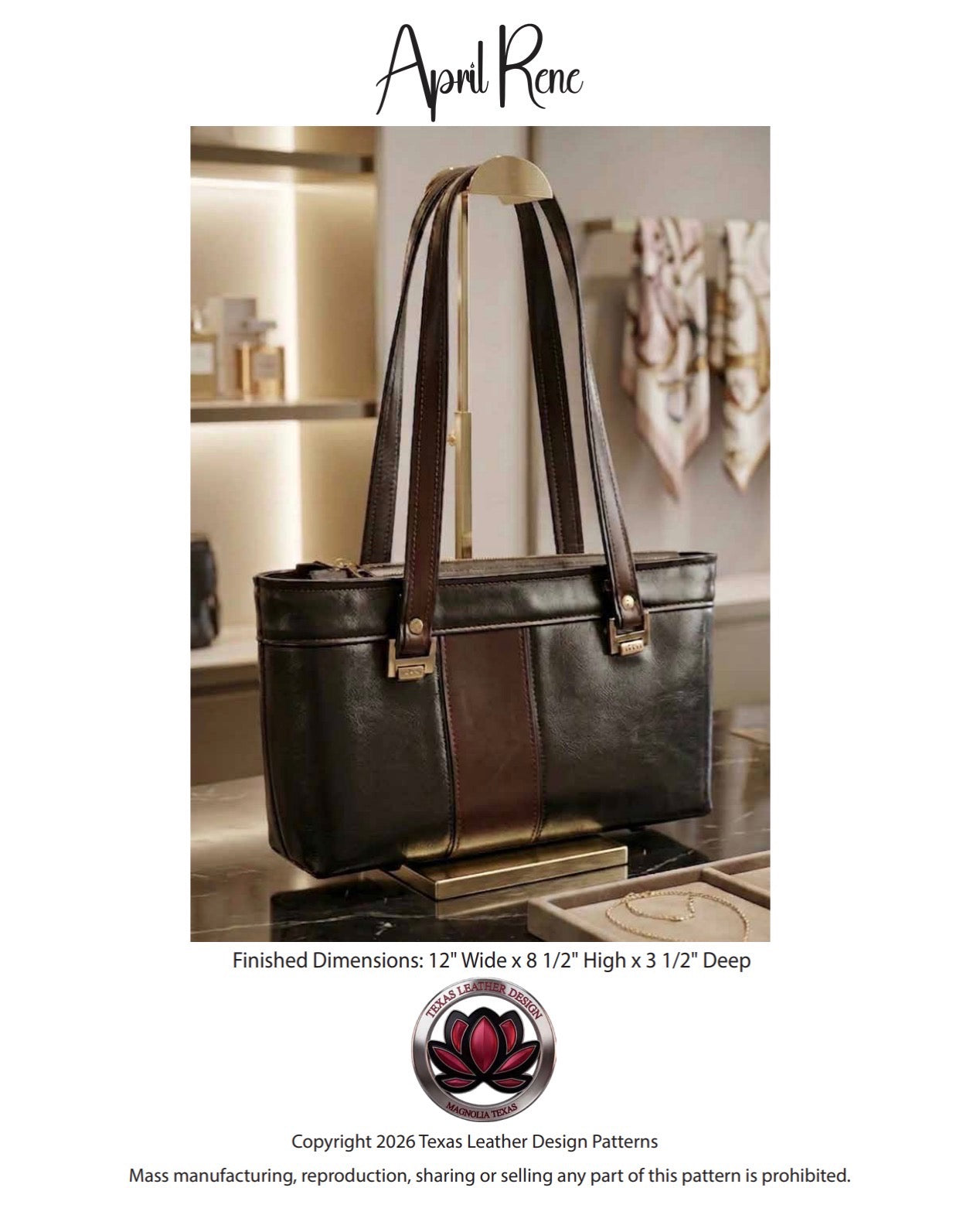 April Rene Shoulder Bag PDF Pattern - Instant Download- Machine Sewing Pattern