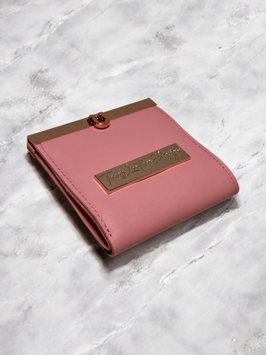 Bar Clasp Leather Wallet