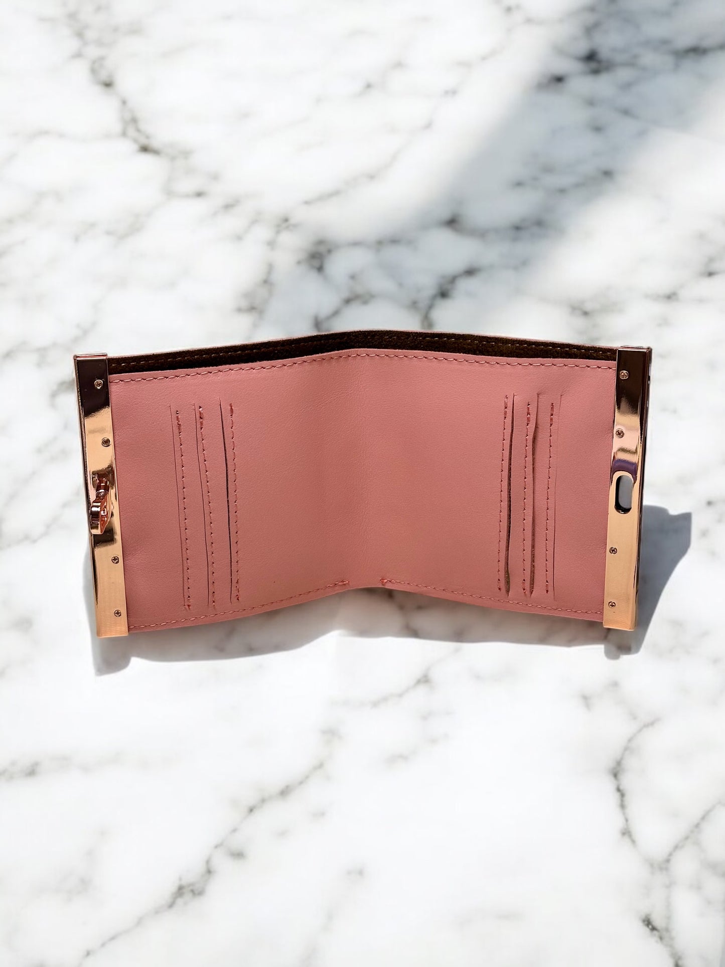 Bar Clasp Leather Wallet