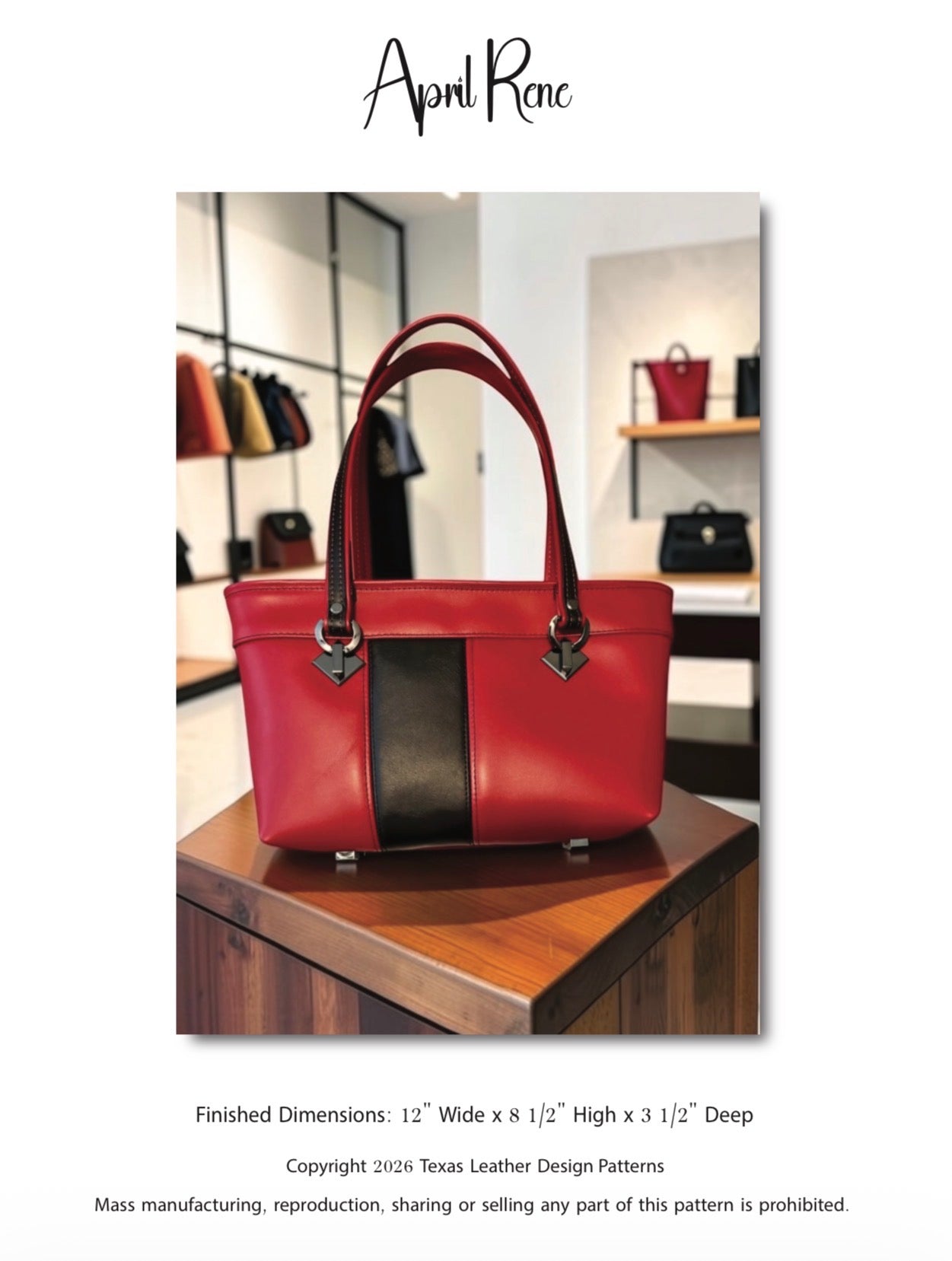 Leather Handbag Sewing Pattern - April Rene