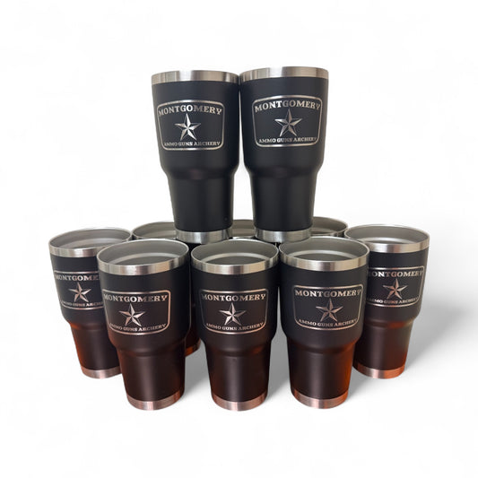 CUSTOM ENGRAVED 30 OZ TUMBLER WITH MAGNETIC SLIDING LID
