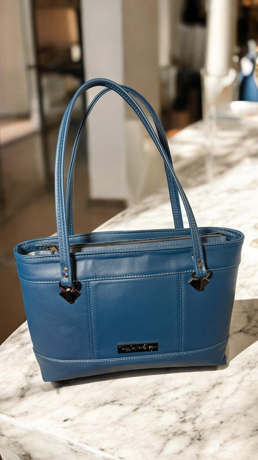 Slim Leather Work Tote