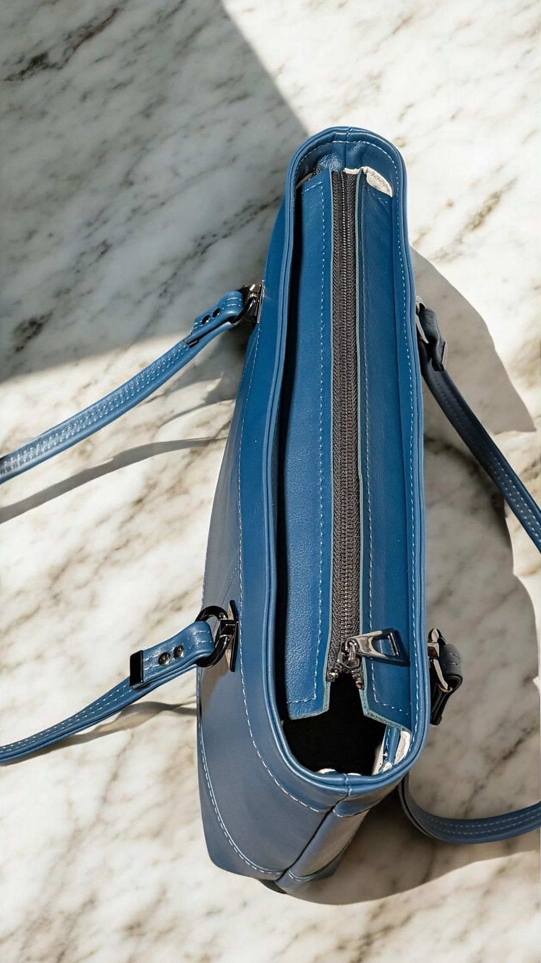 Slim Leather Work Tote