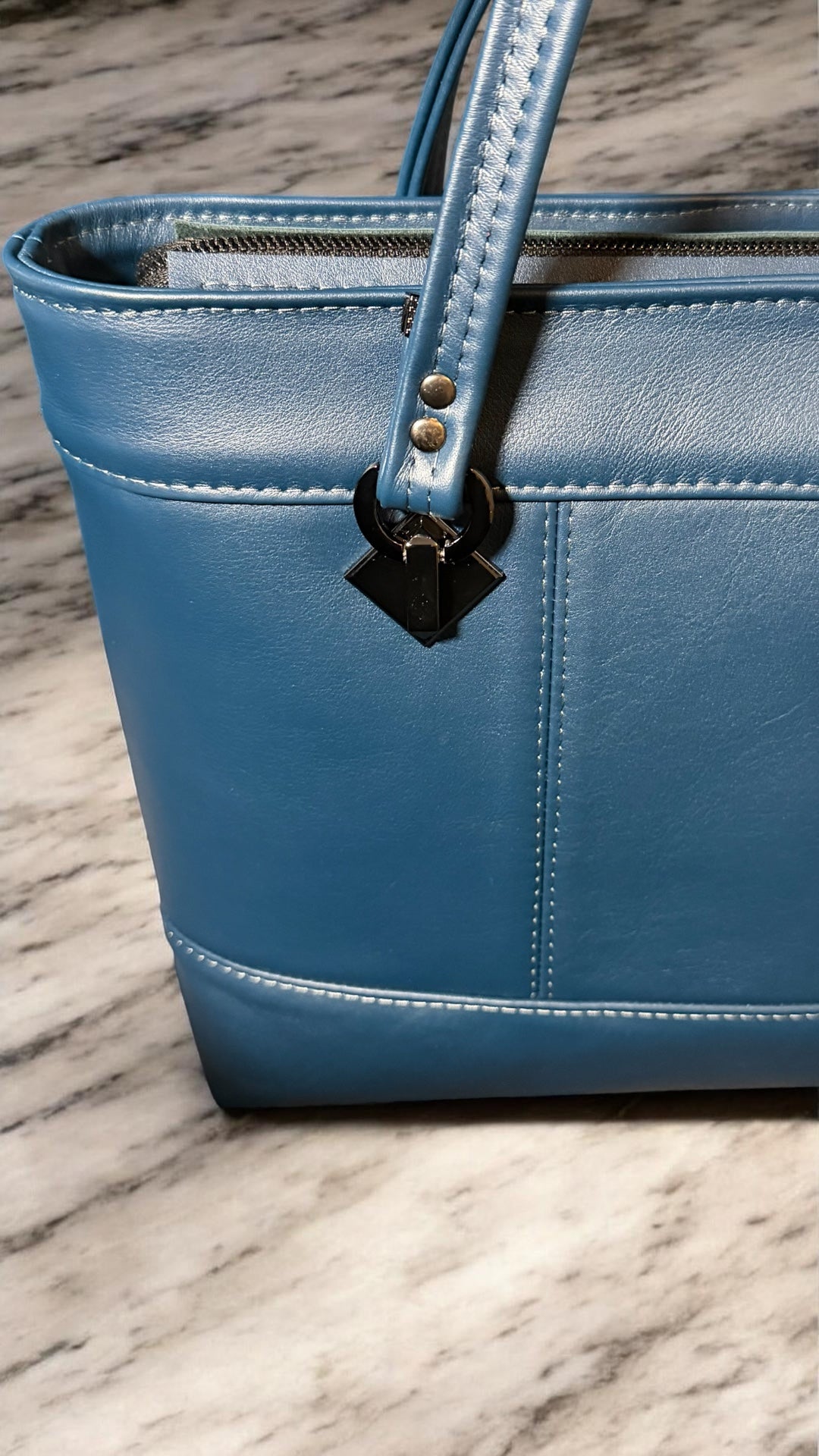 Slim Leather Work Tote