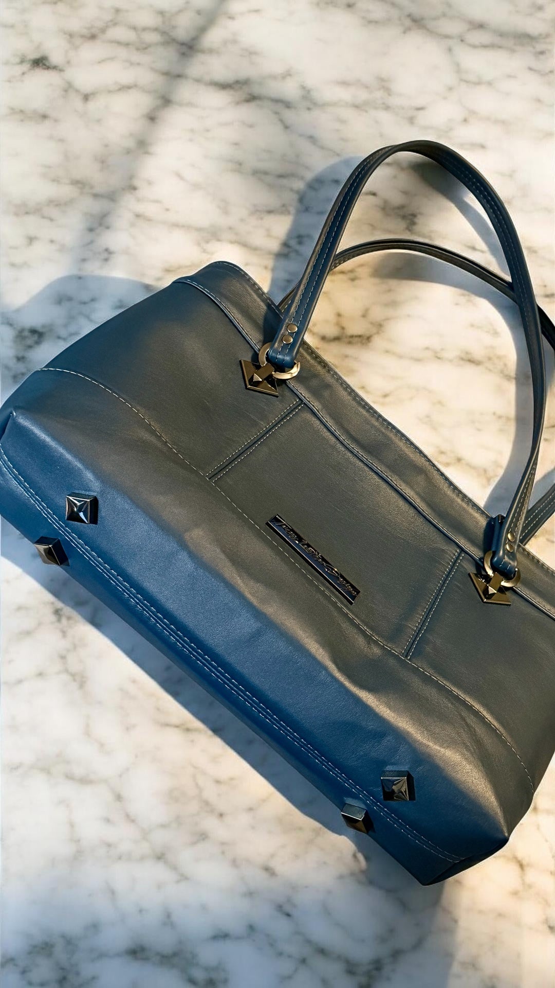 Slim Leather Work Tote