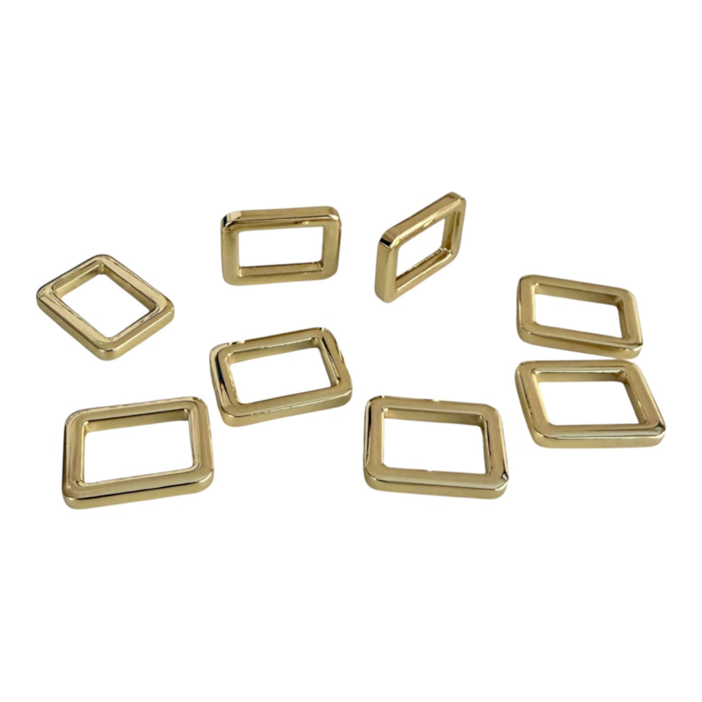Flat Rectangular Rings, 3/4 Inch- Set of 8