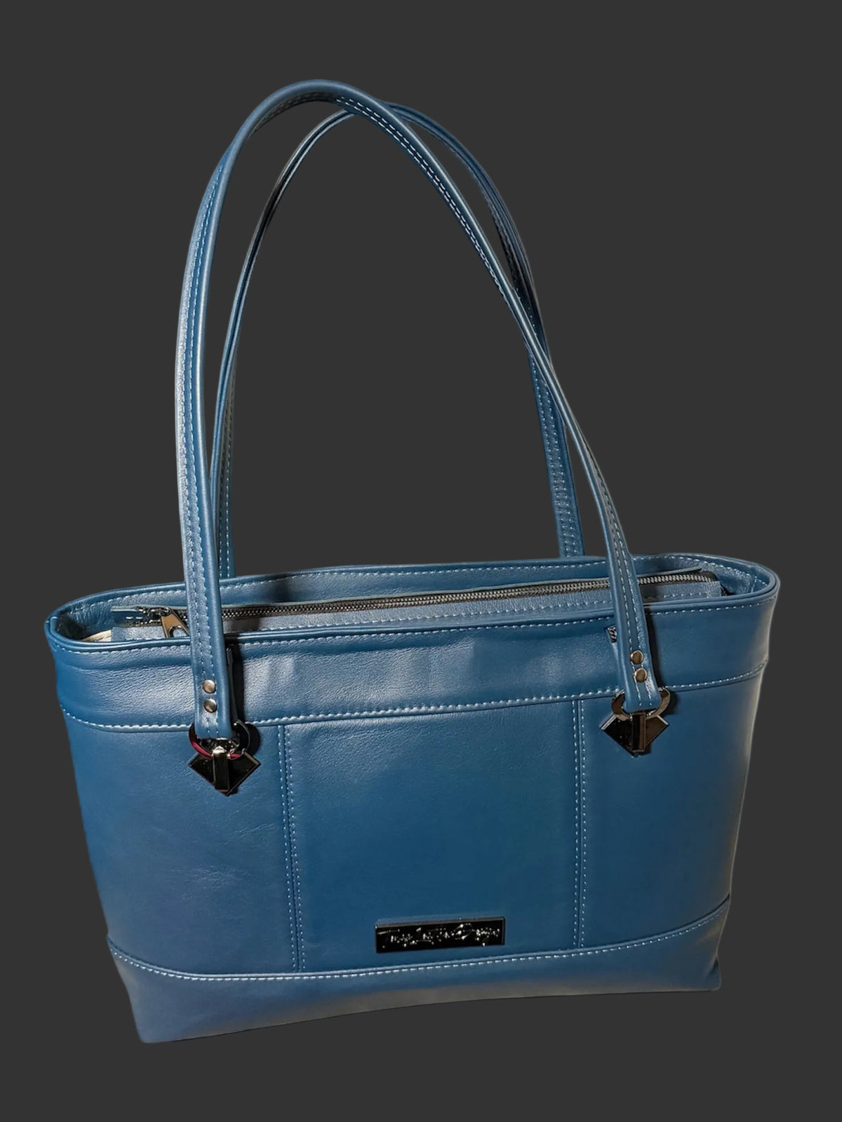 Blue slim work tote bag